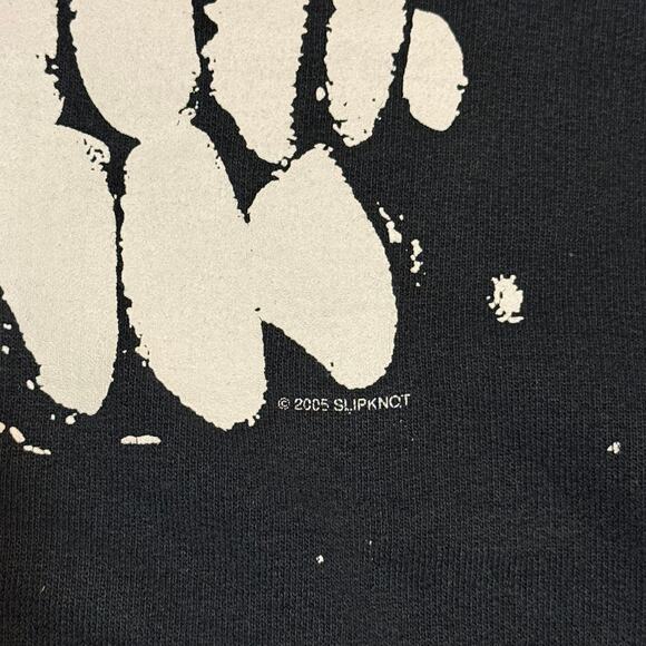 Vintage 2005 Slipknot Maggot Face Hoodie Size Large Distressed Nu Metal - Picture 3 of 9